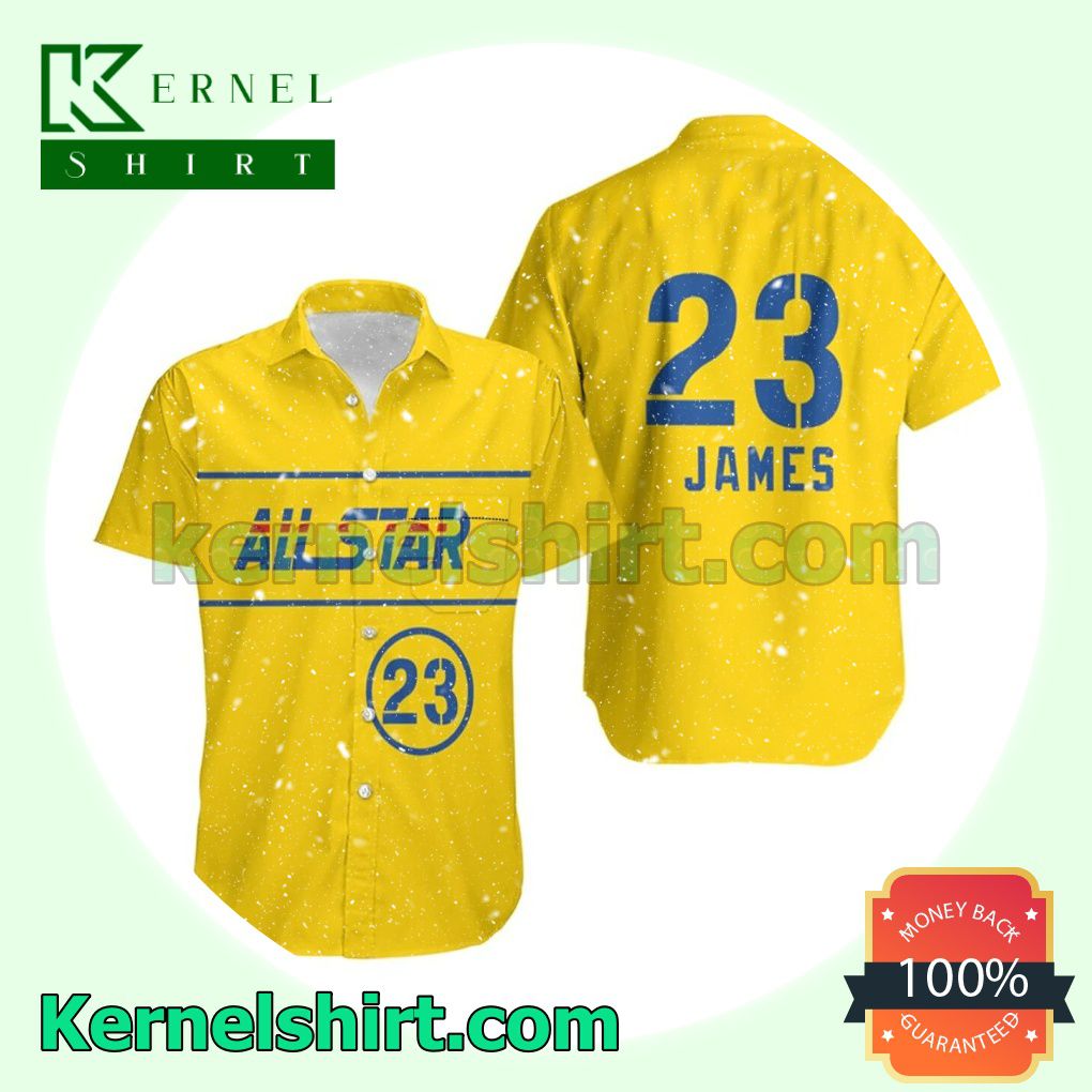 Lebron James 23 Lakers 2021 All-star Western Conference Yellow Beach Shirt