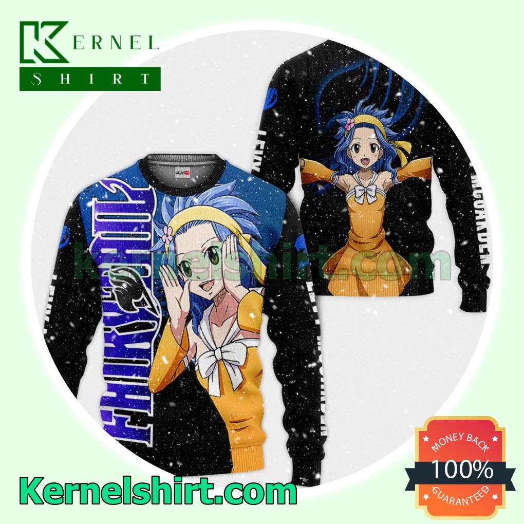 Very Good Quality Levy McGarden Fairy Tail Anime Merch Stores Fans Gift Hoodie Sweatshirt Button Down Shirts