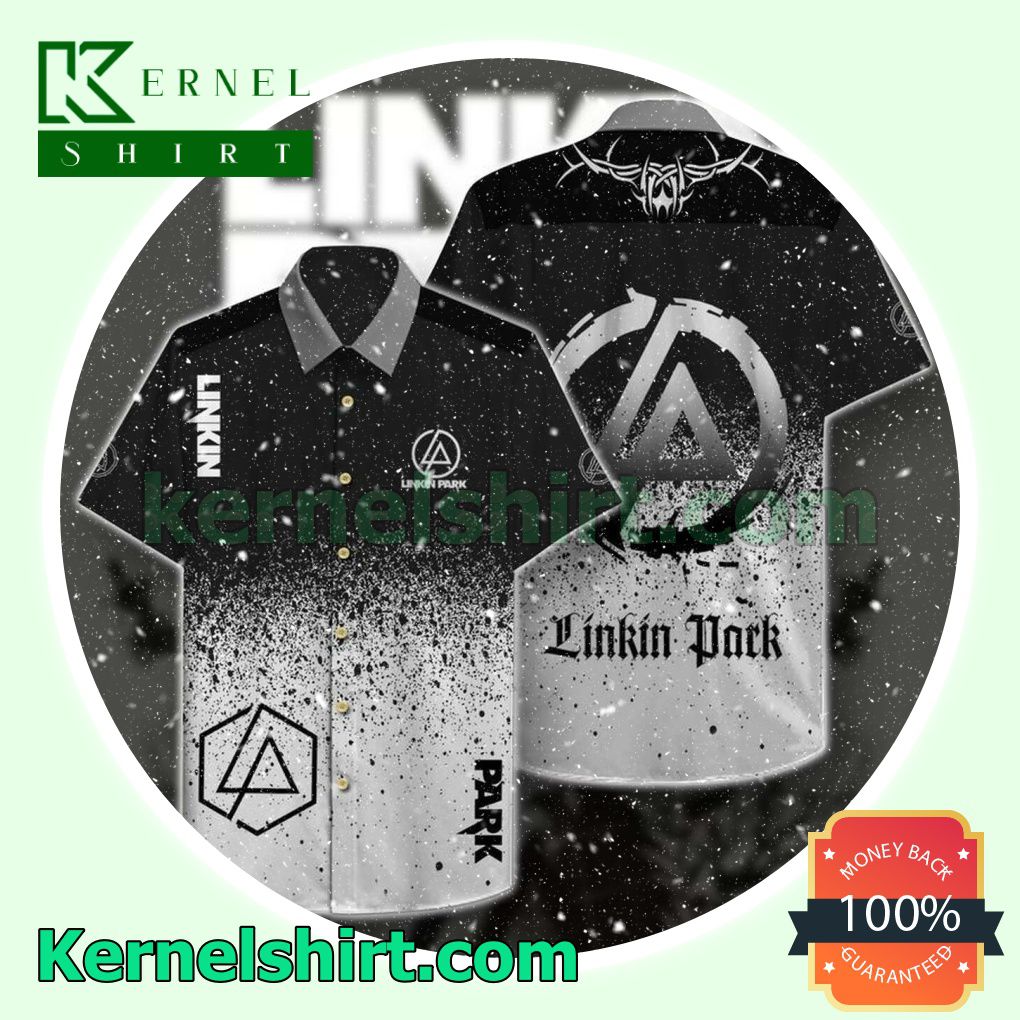 Linkin Park Logo Mix Black And White Beach Shirt