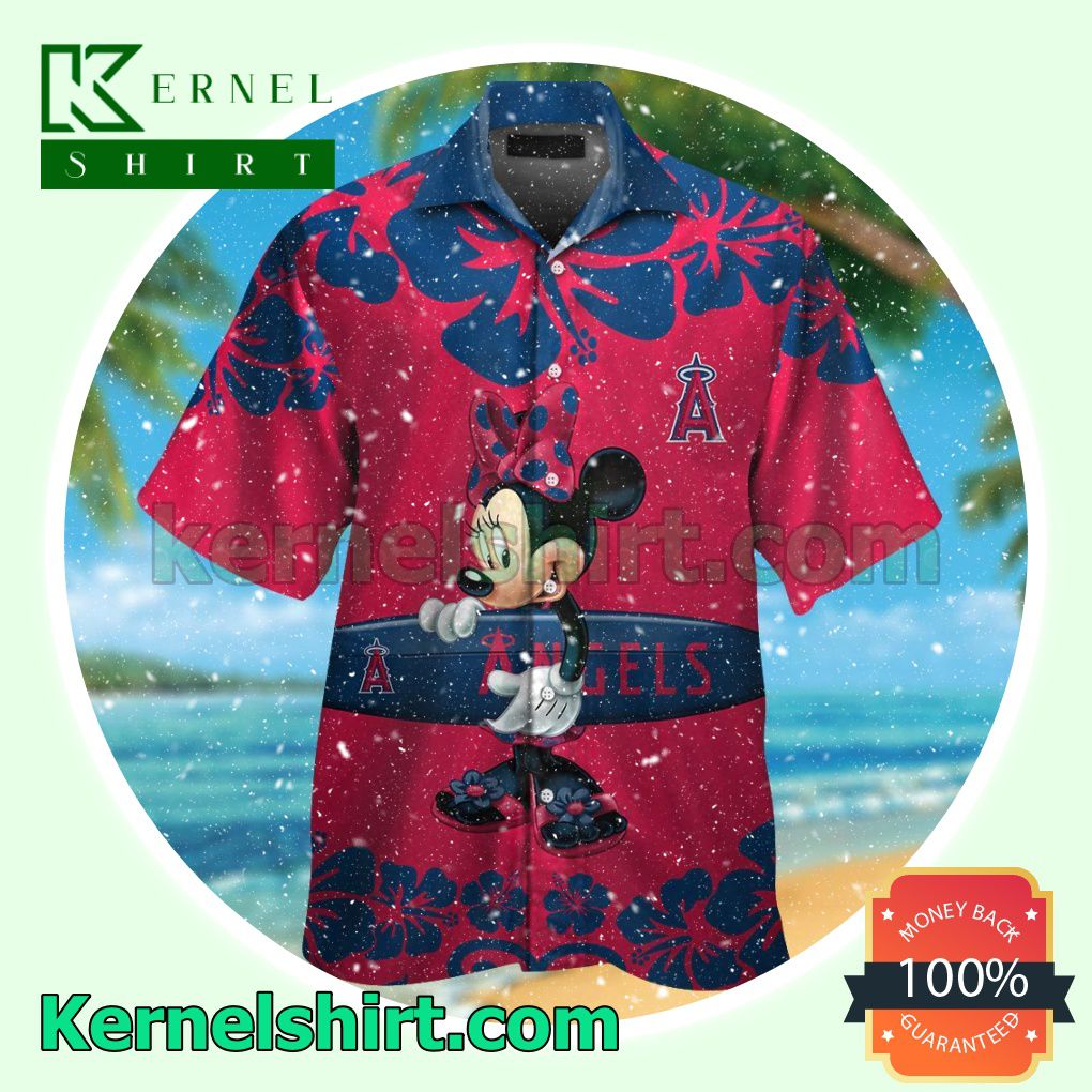 Los Angeles Angels Minnie Mouse Summer Hawaiian Shirt