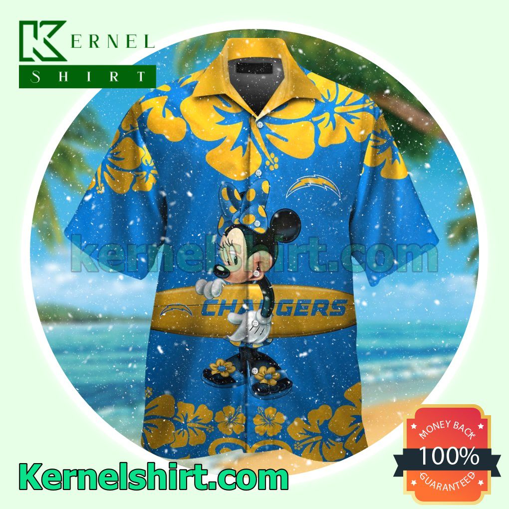 Los Angeles Chargers & Minnie Mouse Summer Hawaiian Shirt