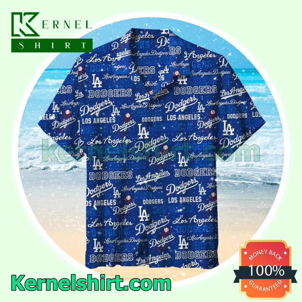 Los Angeles Dodgers Baseball Team Navy Blue Beach Shirt