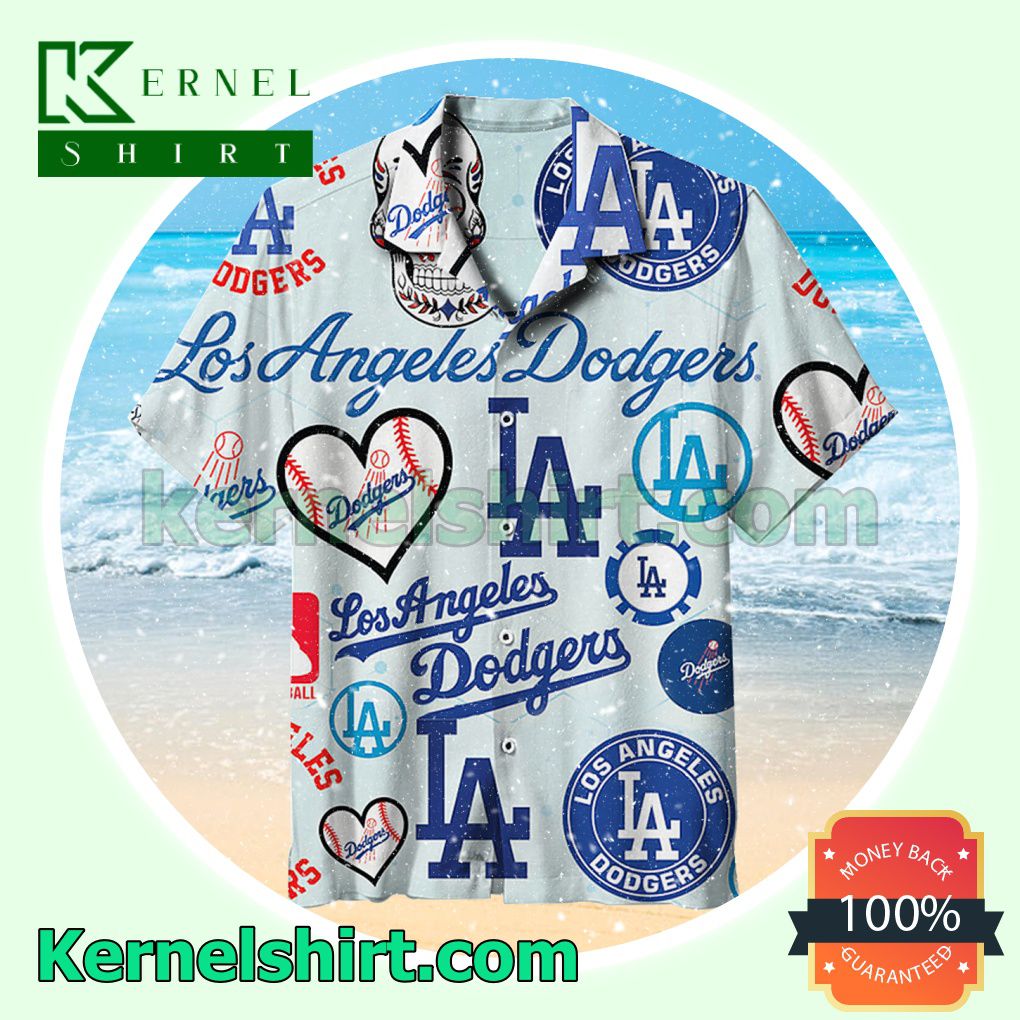 Los Angeles Dodgers Bluish White Beach Shirt