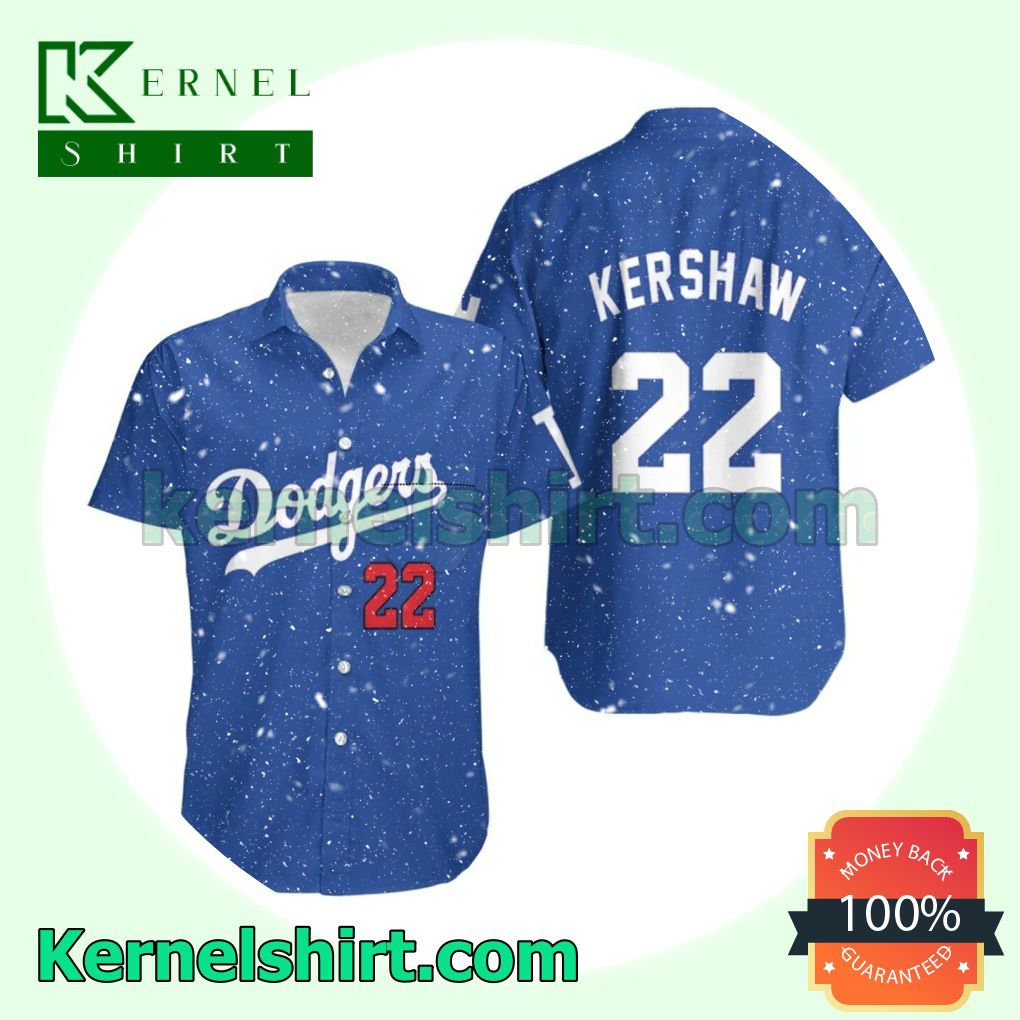 Los Angeles Dodgers Clayton Kershaw 22 Mlb Blue Beach Shirt