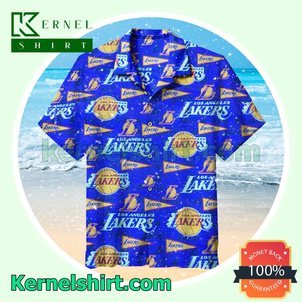 Los Angeles Lakers Logo And Symbol Blue Beach Shirt