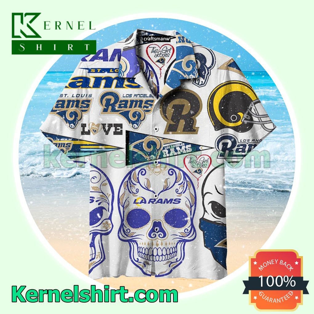 Los Angeles Rams Hippie Skull Beach Shirt