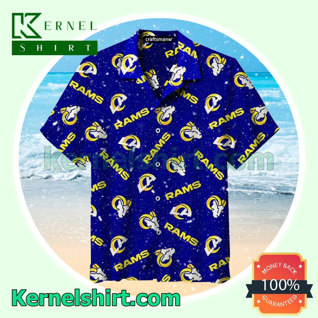 Los Angeles Rams Logo Blue Beach Shirt