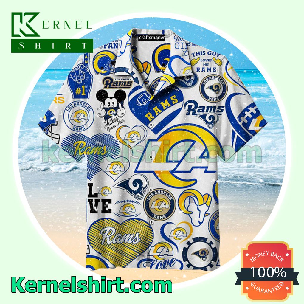 Los Angeles Rams Mickey Love White Beach Shirt