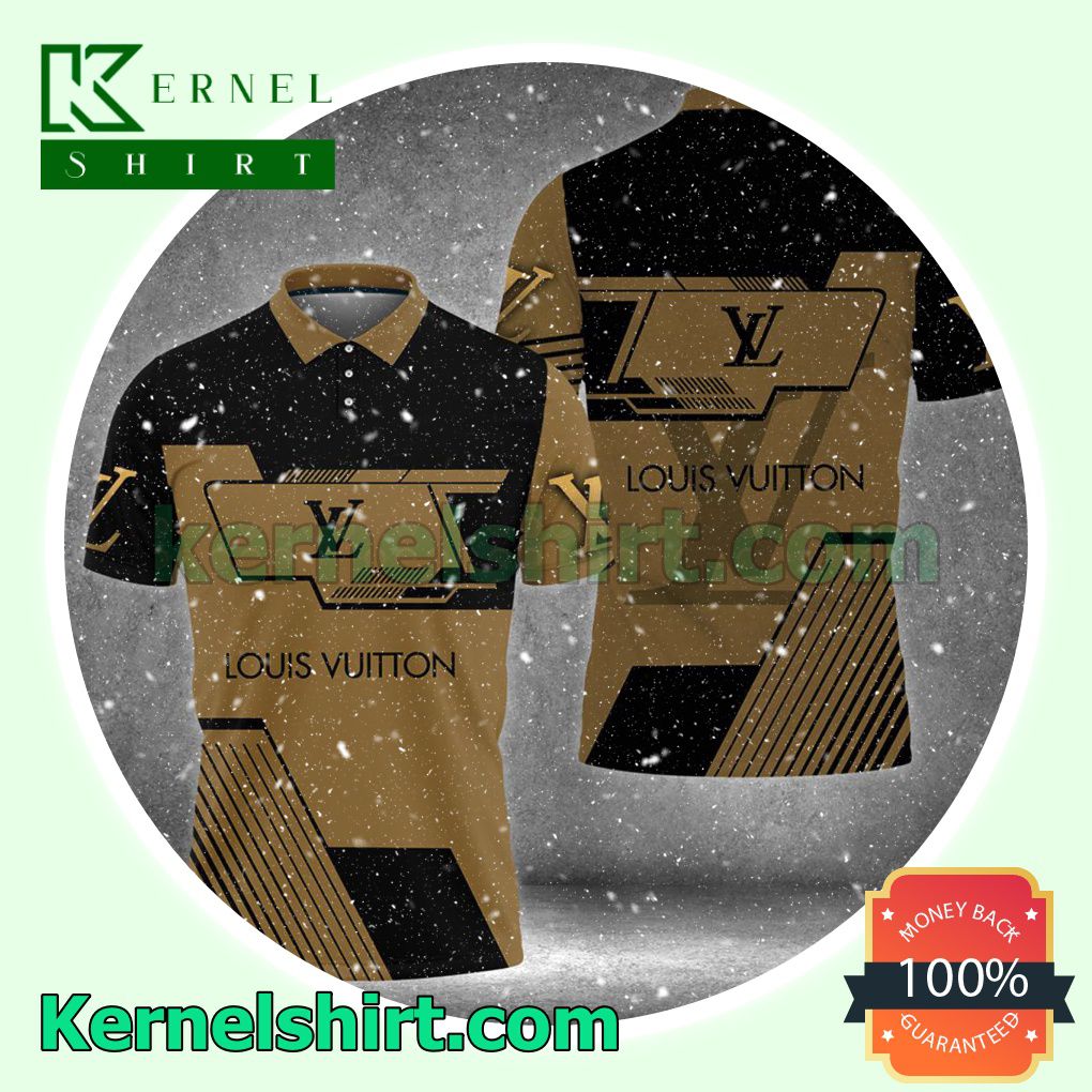 Louis Vuitton Black And Brown Luxury Brand Golf Polo