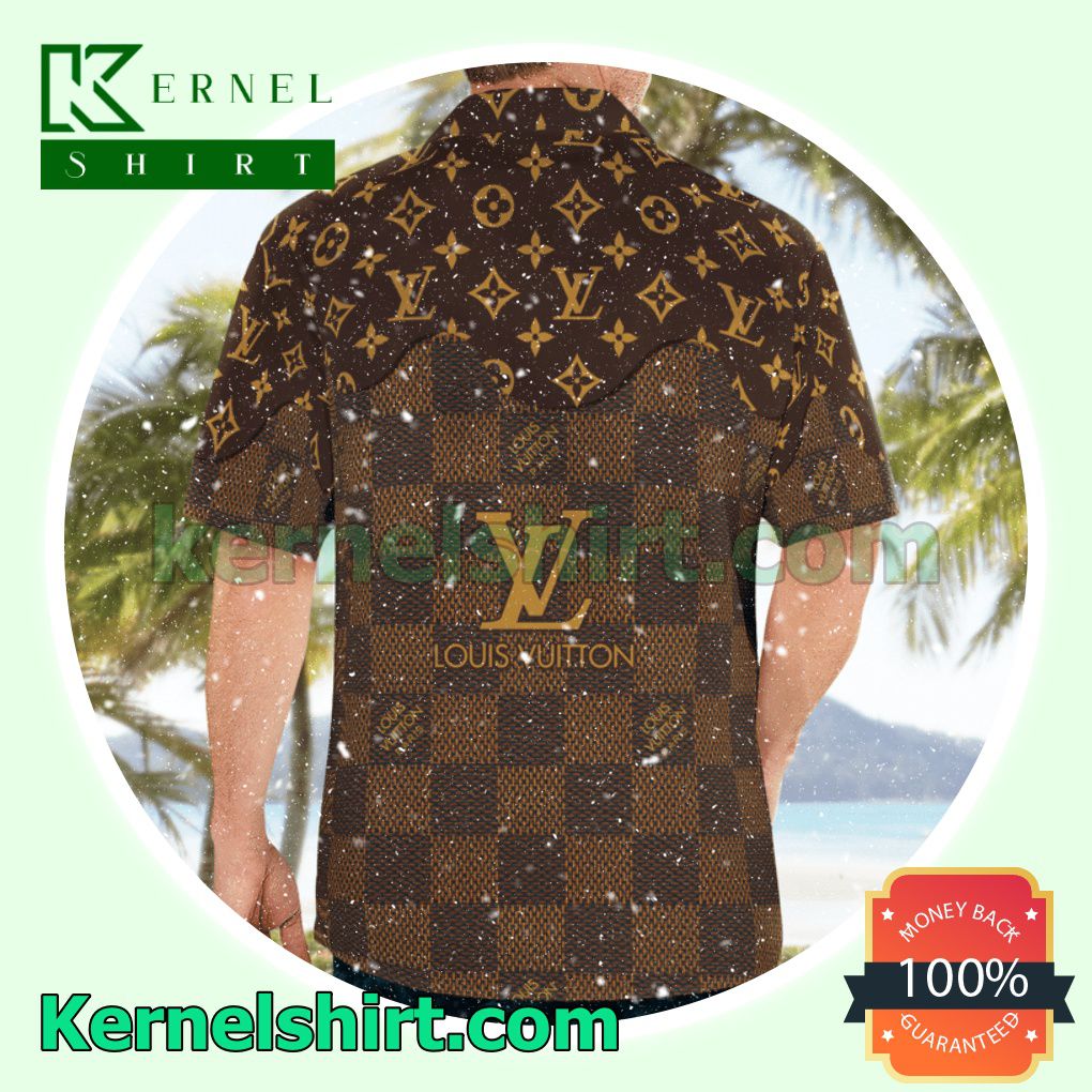 Louis Vuitton Dark Brown Checkerboard Mix Logo Monogram Luxury Summer  Vacation Shirts, Beach Shorts - Shop trending fashion in USA and EU