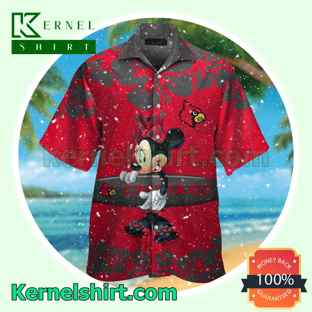 Louisville Cardinals & Minnie Mouse Summer Hawaiian Shirt