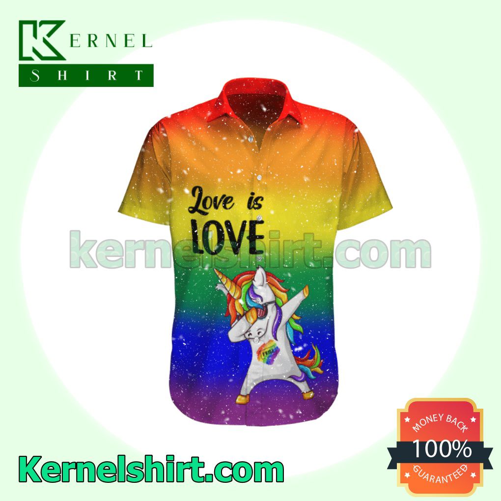 Love Is Love Unicorn Pride Lgbt Beach Shirts