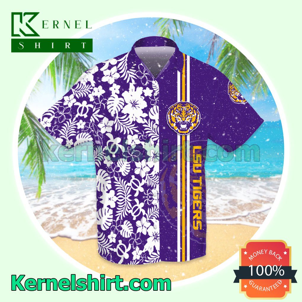 Lsu Tigers Football Team Purple Aloha Beach Hawaiian Shirt