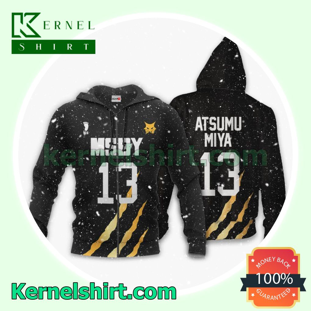 MSBY Atsumu Miya Uniform Number 13 Haikyuu Anime Fans Gift Hoodie Sweatshirt Button Down Shirts