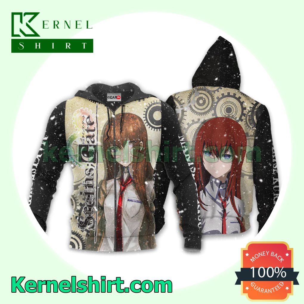 Makise Kurisu Steins Gate Anime Fans Gift Hoodie Sweatshirt Button Down Shirts