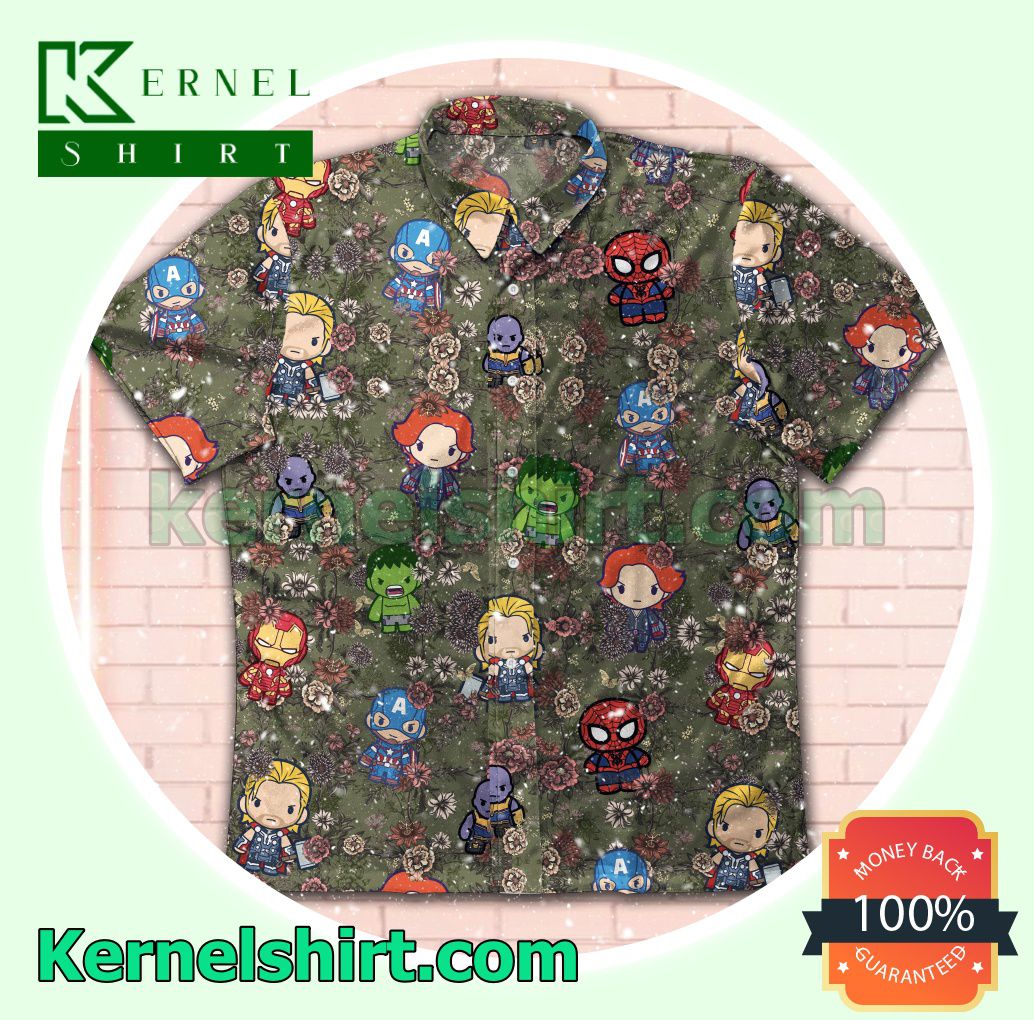 Marvel Chibi Characters Beach Shirts