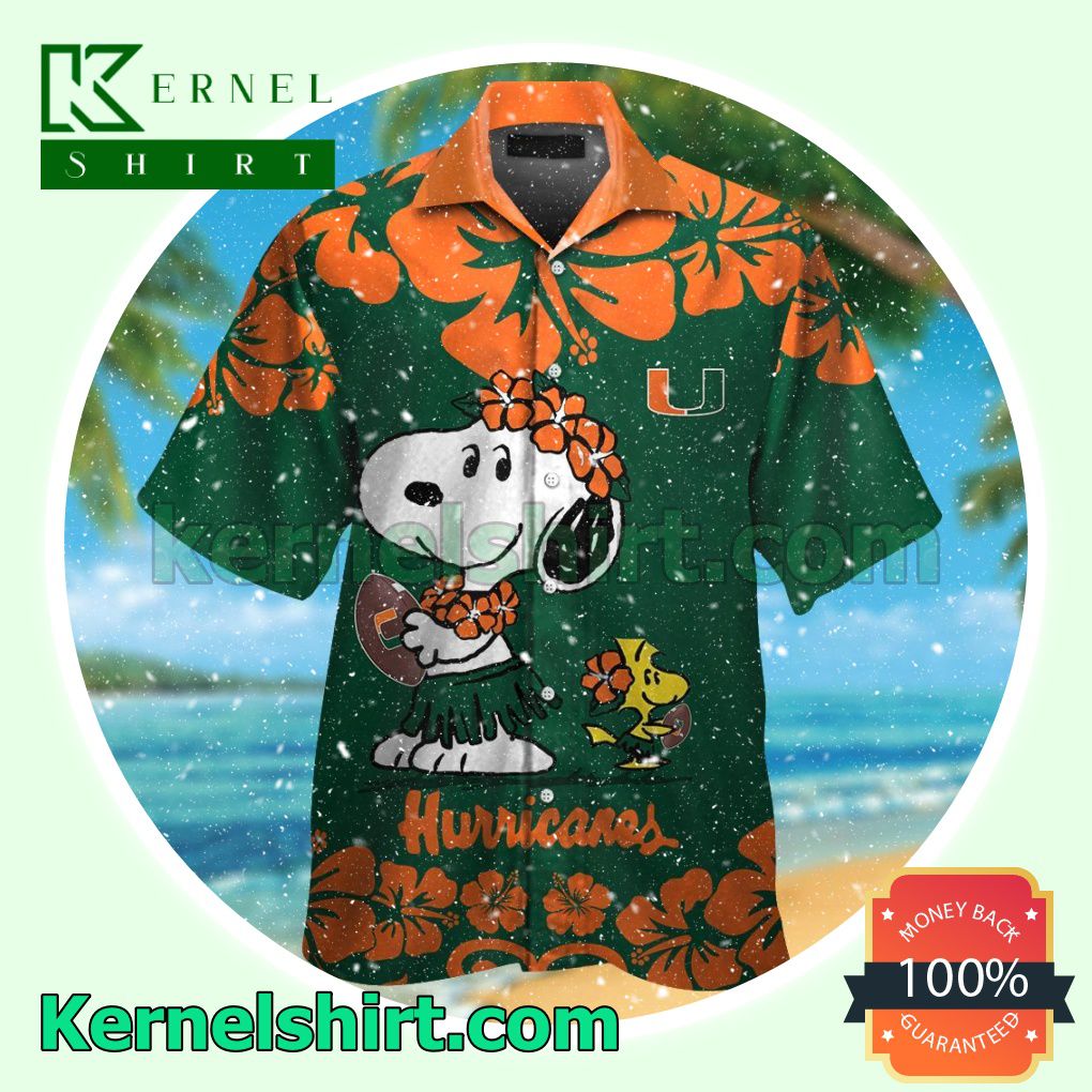 Miami Hurricanes & Snoopy Summer Hawaiian Shirt