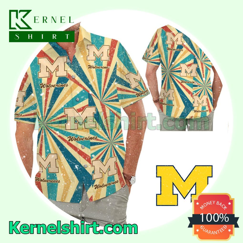 Michigan Wolverines Retro Vintage Style Summer Hawaiian Shirt