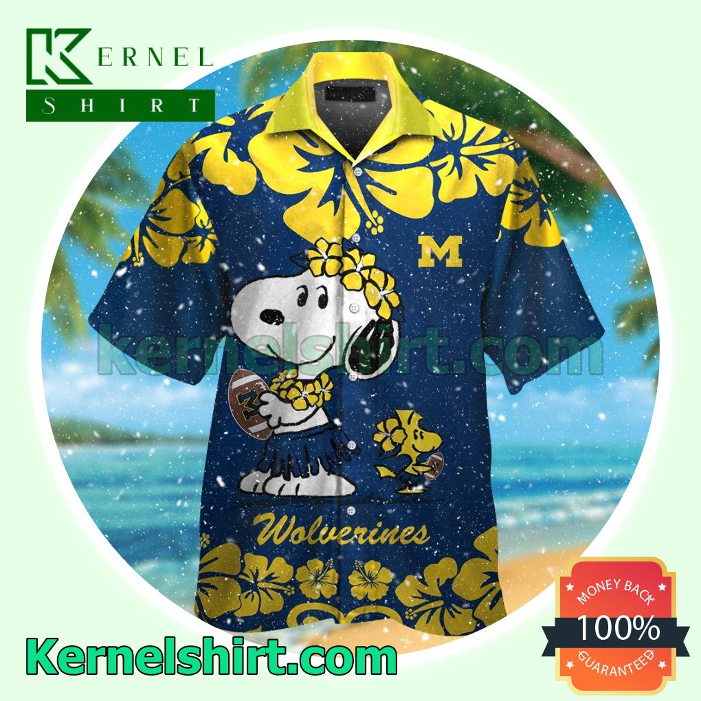 Michigan Wolverines & Snoopy Summer Hawaiian Shirt