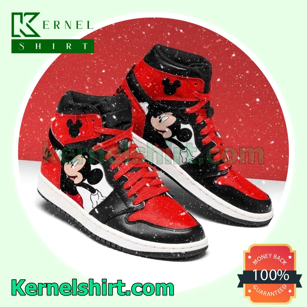 Mickey Mouse Red and Black Nike Air Jordan 1 Shoes Sneakers