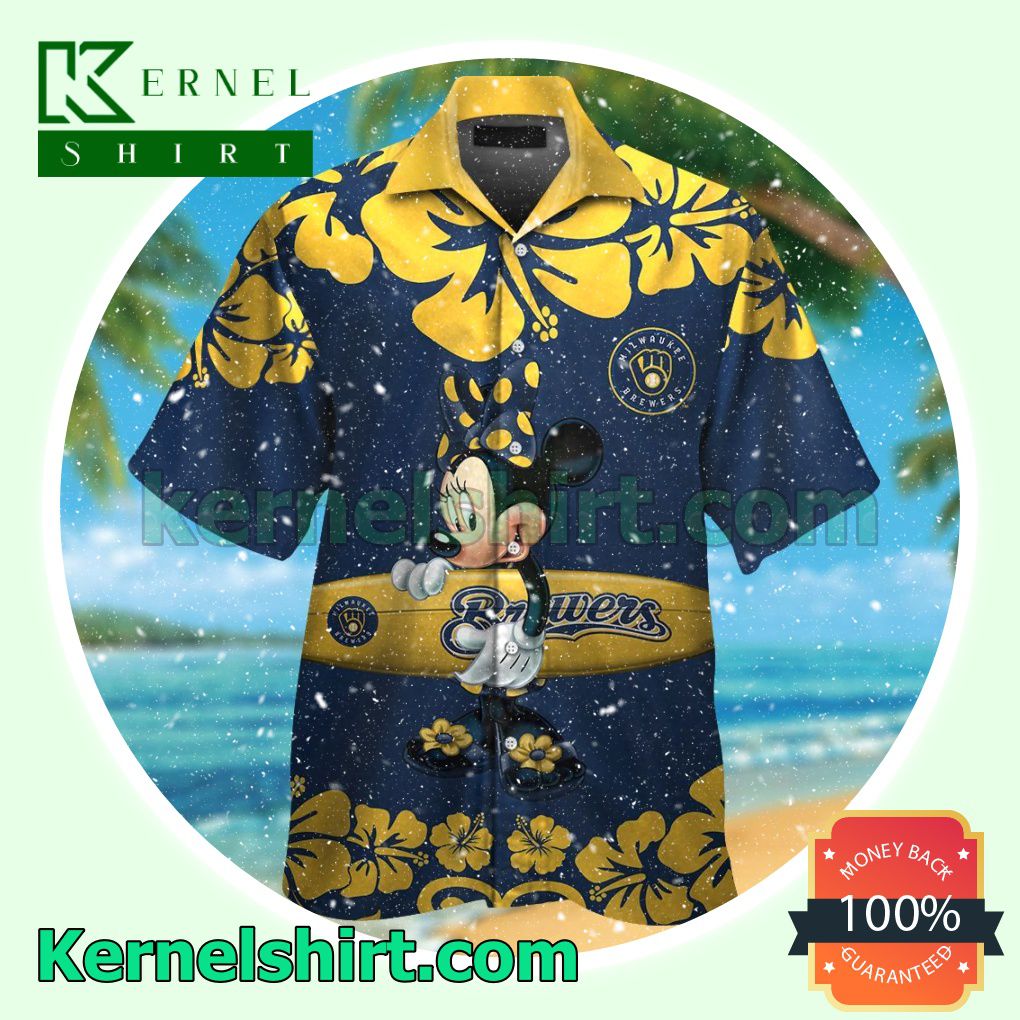 Milwaukee Brewers Minnie Mouse Summer Hawaiian Shirt