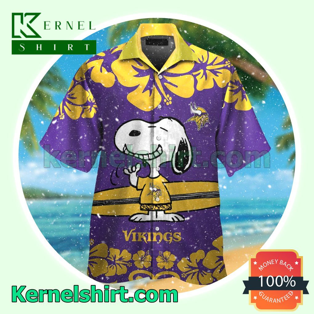 Minnesota Vikings & Snoopy Summer Hawaiian Shirt