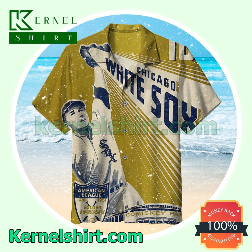 Mlb Chicago White Sox American League 1901-1951 Golden Anniversary Beach Shirt