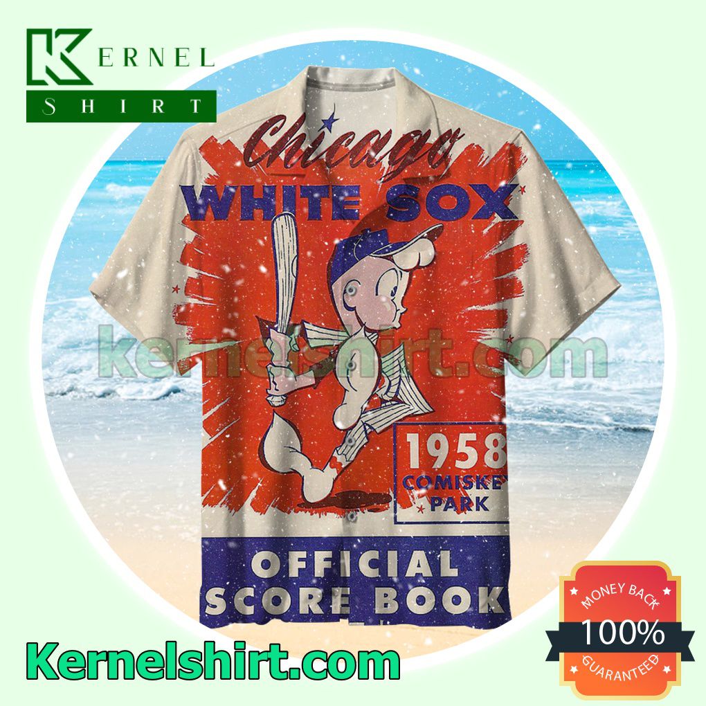 Mlb Chicago White Sox Official Score Book 1958 Beach Shirt