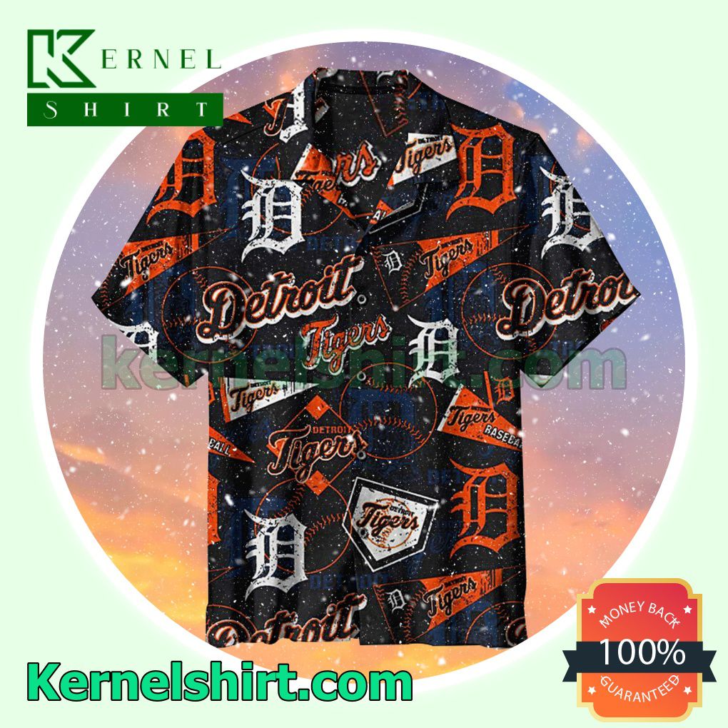 Mlb Detroit Tigers Baseball Team Black Beach Shirt