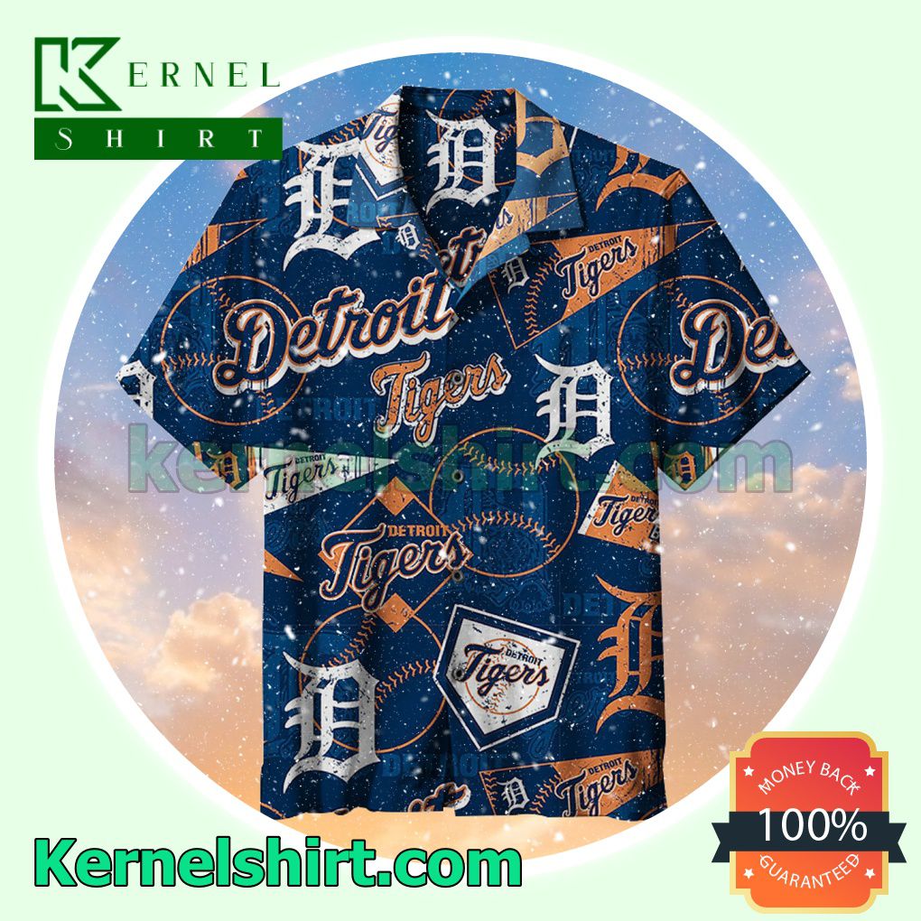 Mlb Detroit Tigers Baseball Team Navy Beach Shirt