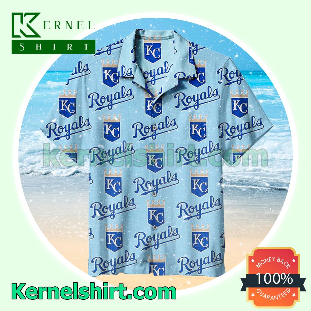 Mlb Kansas City Royals Baseball Light Blue Beach Shirt