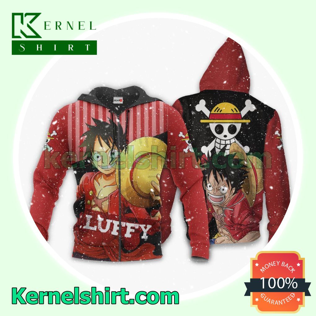 Monkey D Luffy One Piece Anime Fans Gift Hoodie Sweatshirt Button Down Shirts