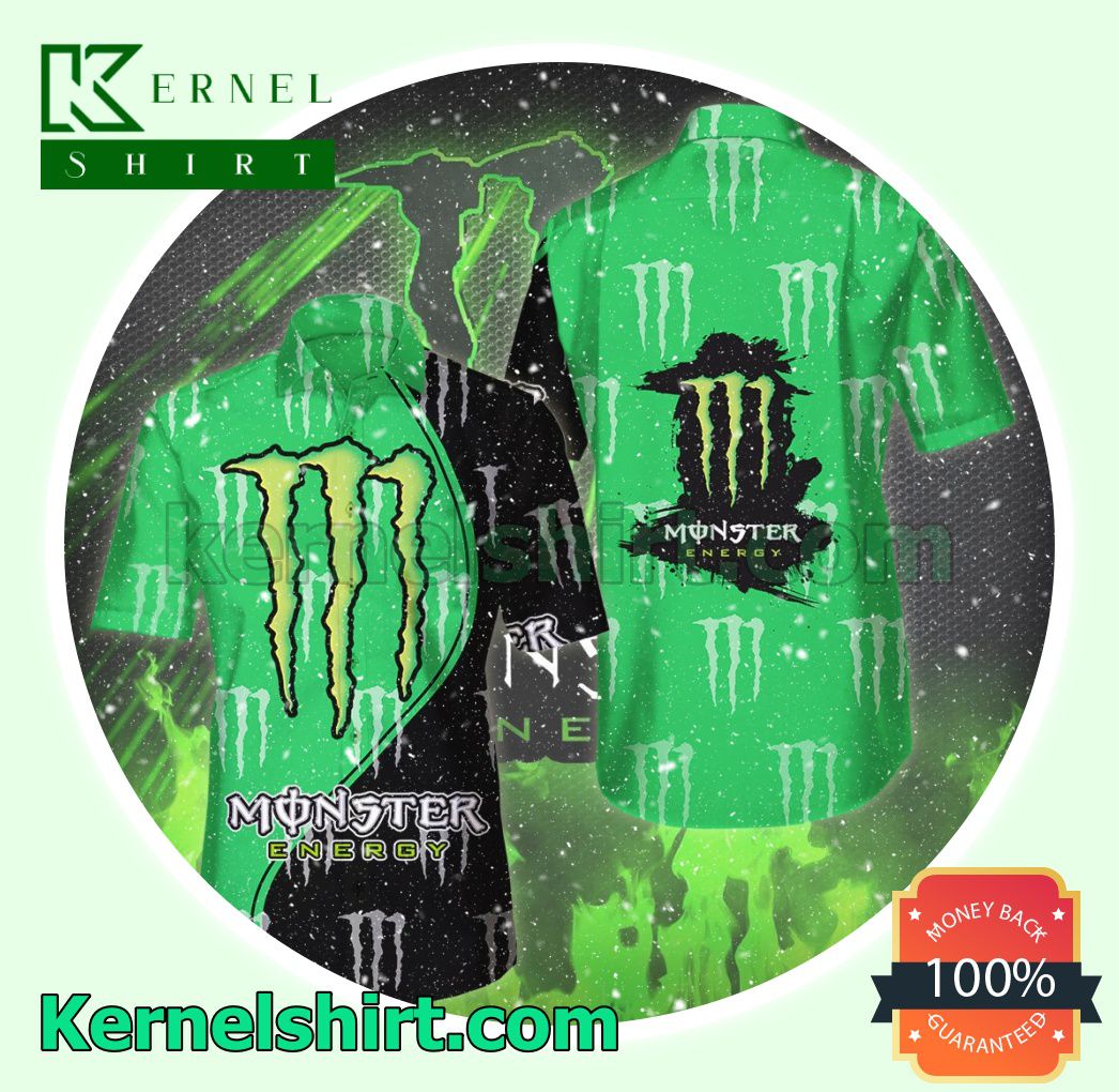Monster Energy Green And Black Summer Beach Shirts