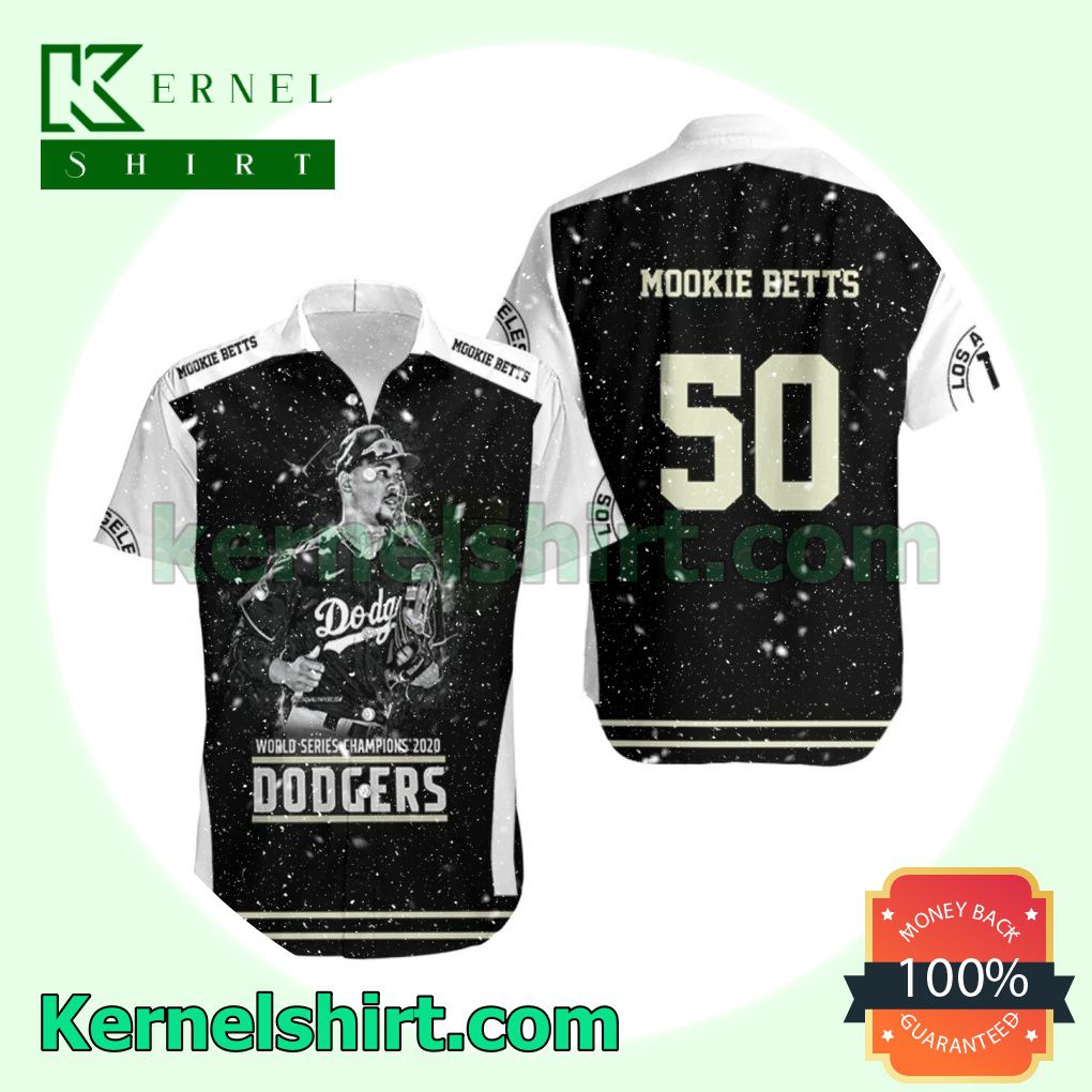 Mookie Betts 50 La Dodgers World Series Champions 2020 Black Beach Shirt