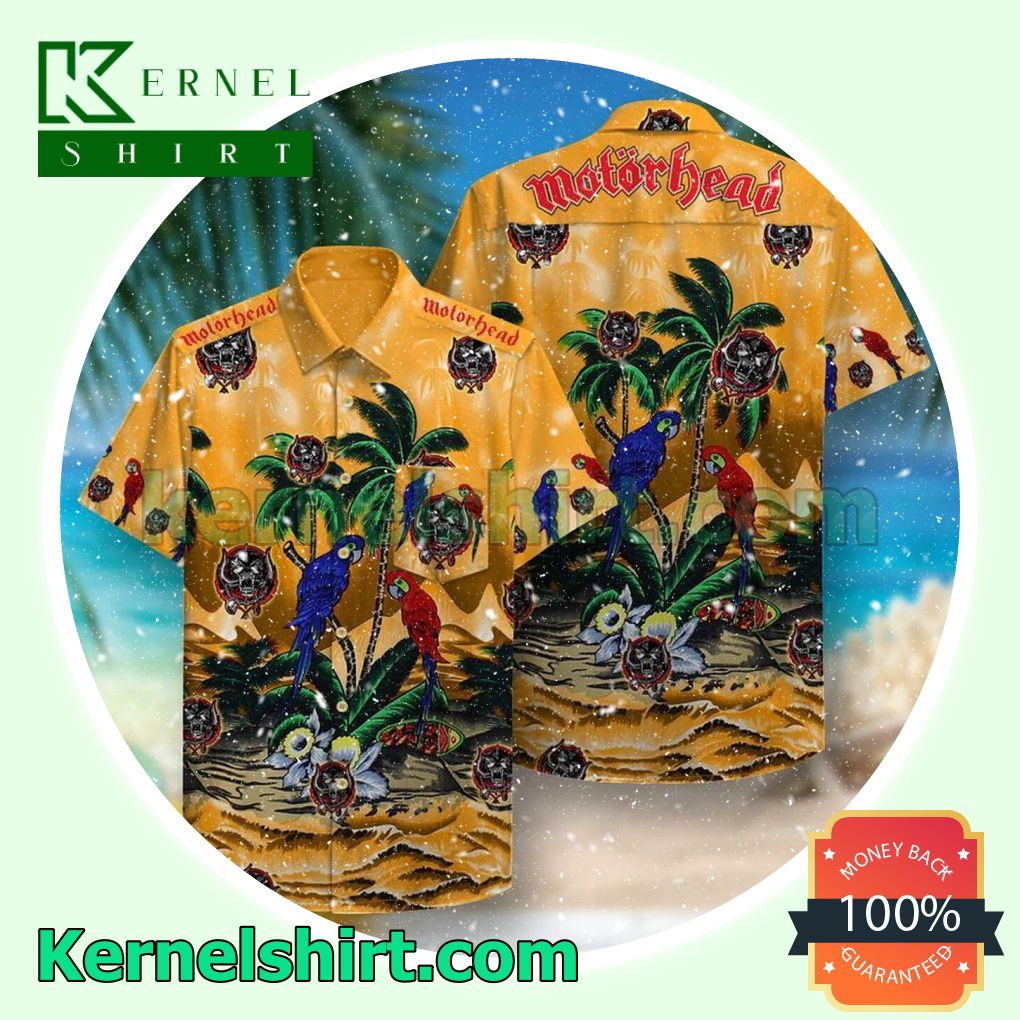 Motorhead Parrot Flowers Beach Shirt