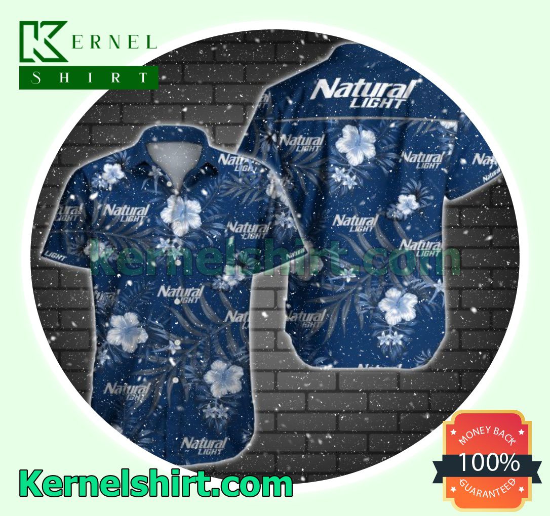 Natural Light Tropical Floral Navy Beach Shirt