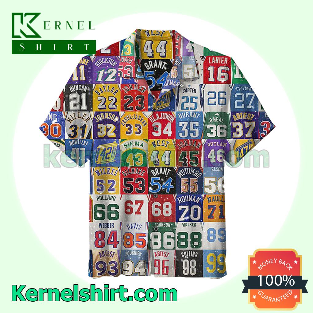 Nba Jersey Number List Trending Beach Shirt