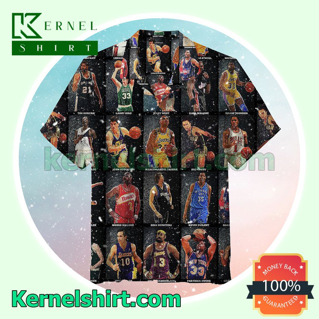 Nba Legends Basketball Puzzle Beach Shirt