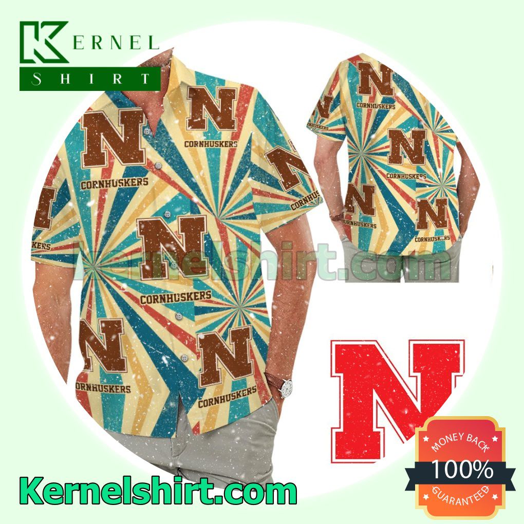 Nebraska Cornhuskers Retro Vintage Style Summer Hawaiian Shirt