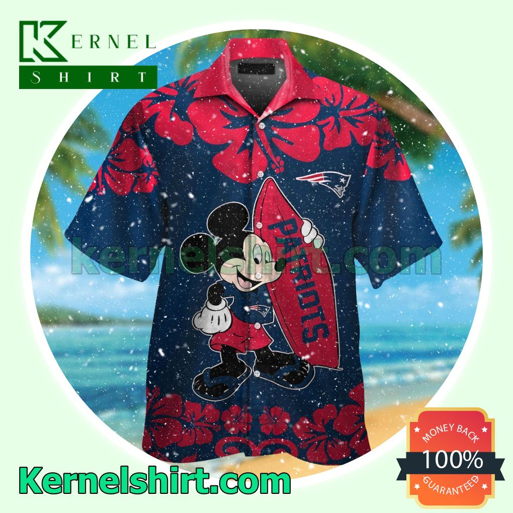 New England Patriots & Mickey Mouse Summer Hawaiian Shirt