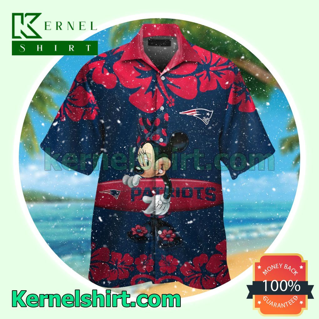 New England Patriots & Minnie Mouse Summer Hawaiian Shirt