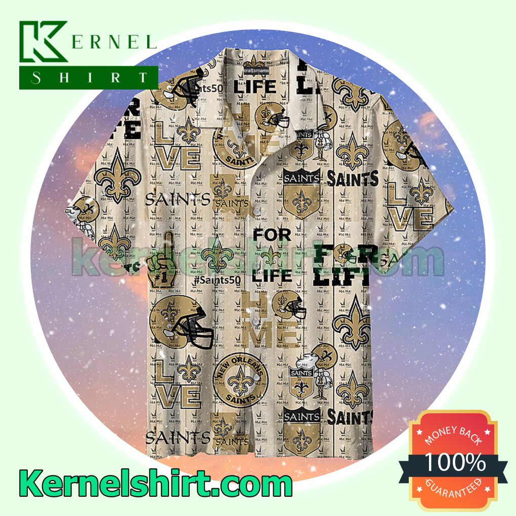 New Orleans Saints For Life Home Nfl Graphic Print Beach Shirt