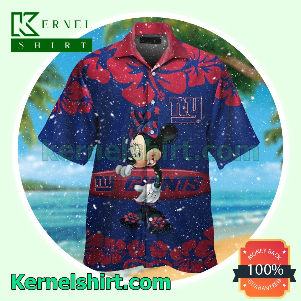 New York Giants & Minnie Mouse Summer Hawaiian Shirt