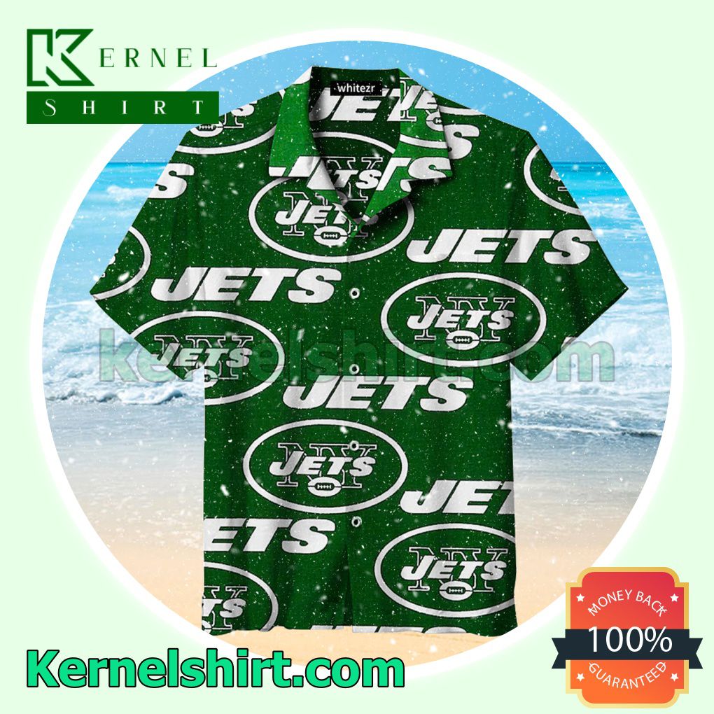 New York Jets Cyan Logo Green Beach Shirt