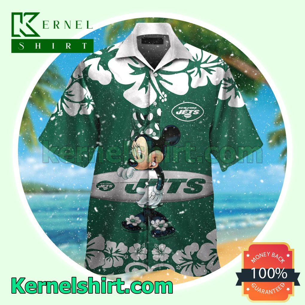 New York Jets & Minnie Mouse Summer Hawaiian Shirt