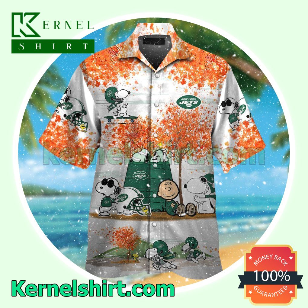 New York Jets Snoopy Autumn Summer Hawaiian Shirt