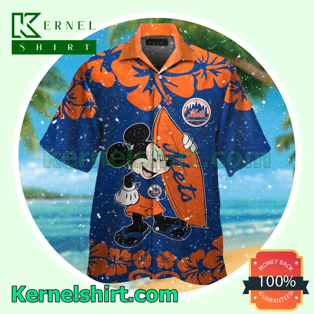 New York Yankees Mickey Mouse Short Sleeve Button Up Tropical Hawaiian Shirt  - Trendy Aloha