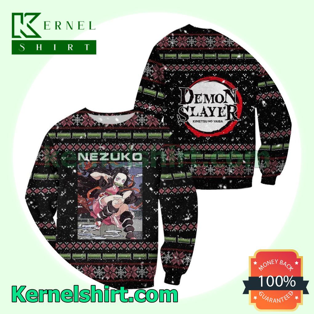 Nezuko Kamado Ugly Christmas Demon Slayer Anime Custom Fans Gift Hoodie Sweatshirt Button Down Shirts