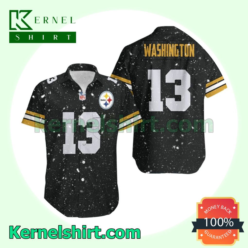 Nfl Pittsburgh Steelers James Washington 13 Black Jersey Inspired Style Beach Shirt