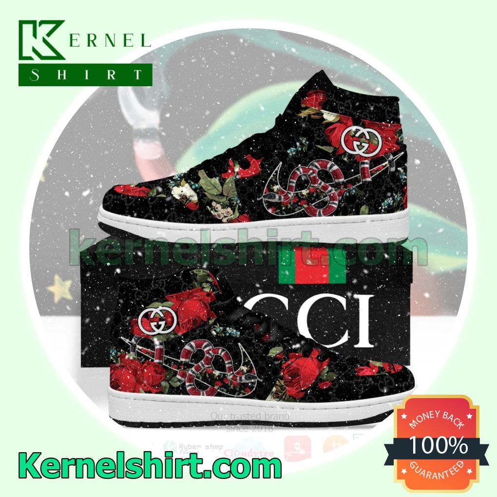 Nike Gucci Kingsnake Rose High Top Nike Air Jordan 1 Sneakers - trending fashion in USA and EU